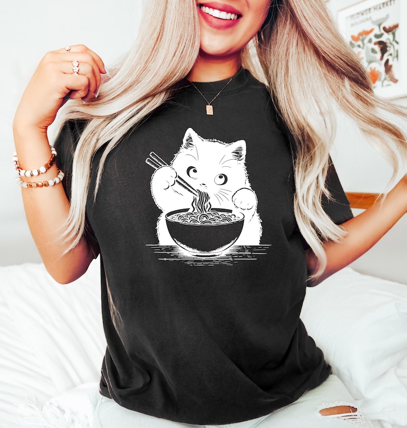 Cat Shirt Noodle Cat, Ramen, Cat Tee, Mom Gift Cat Shirt Noodle Cat, Ramen, Cat Tee, Mom Gift