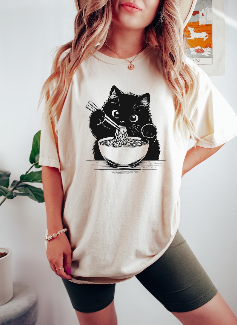 Cat Shirt Noodle Cat, Ramen, Cat Tee, Mom Gift Cat Shirt Noodle Cat, Ramen, Cat Tee, Mom Gift