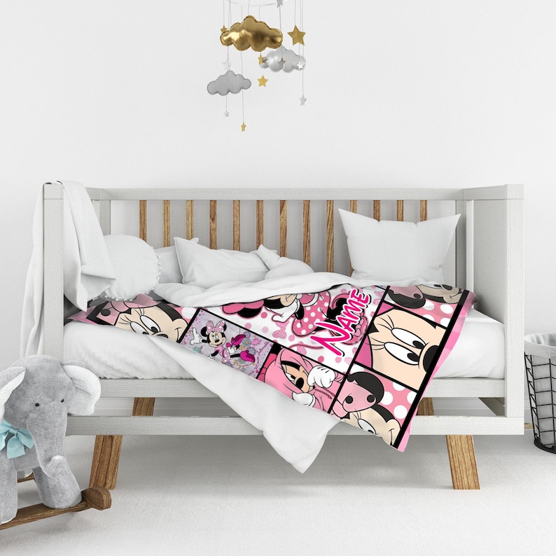 Minnie Mouse Blanket Personalized Custom Name Blanket for Magic Kingdom Adventures Minnie Mouse Blanket Personalized Custom Name Blanket for Magic Kingdom Adventures