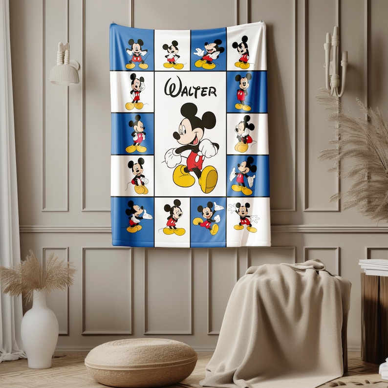 Custom Mickey Mouse Blanket Personalized Disney Gift for Kids & Adults Custom Mickey Mouse Blanket Personalized Disney Gift for Kids & Adults