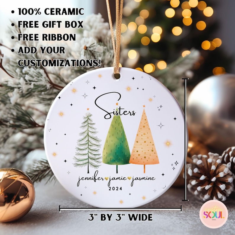 Sister Ornament Unique Christmas Gift for Three Sisters Sister Ornament Unique Christmas Gift for Three Sisters