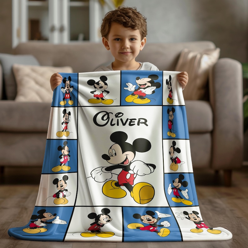 Custom Mickey Mouse Blanket Personalized Disney Gift for Kids & Adults Custom Mickey Mouse Blanket Personalized Disney Gift for Kids & Adults