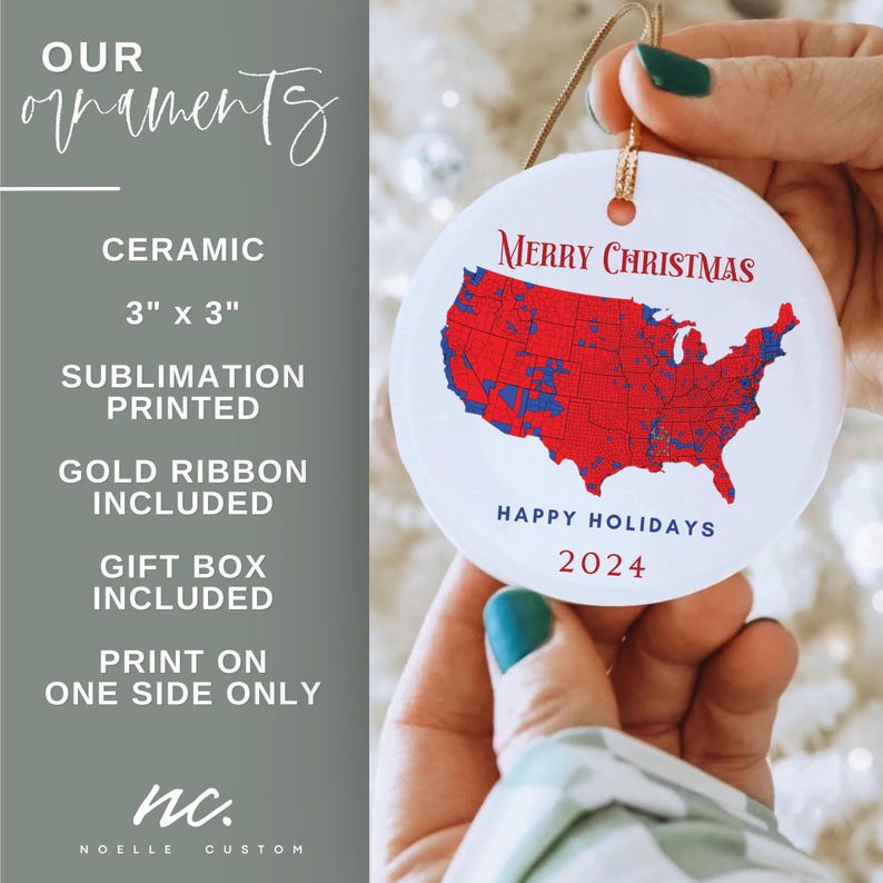 Election Ornament Trump Red Wave Map Keepsake Election Ornament Trump Red Wave Map Keepsake