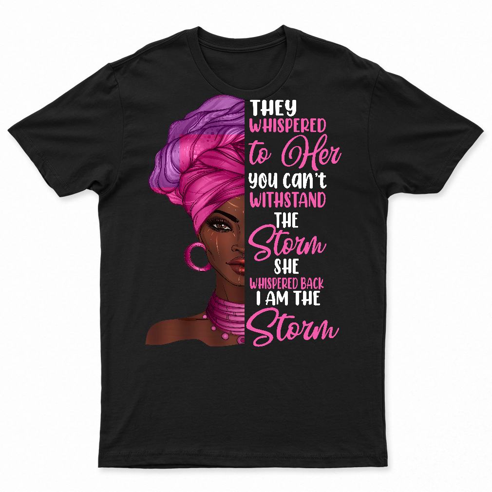 African Woman Afro I Am The Storm Breast Cancer Ribbon