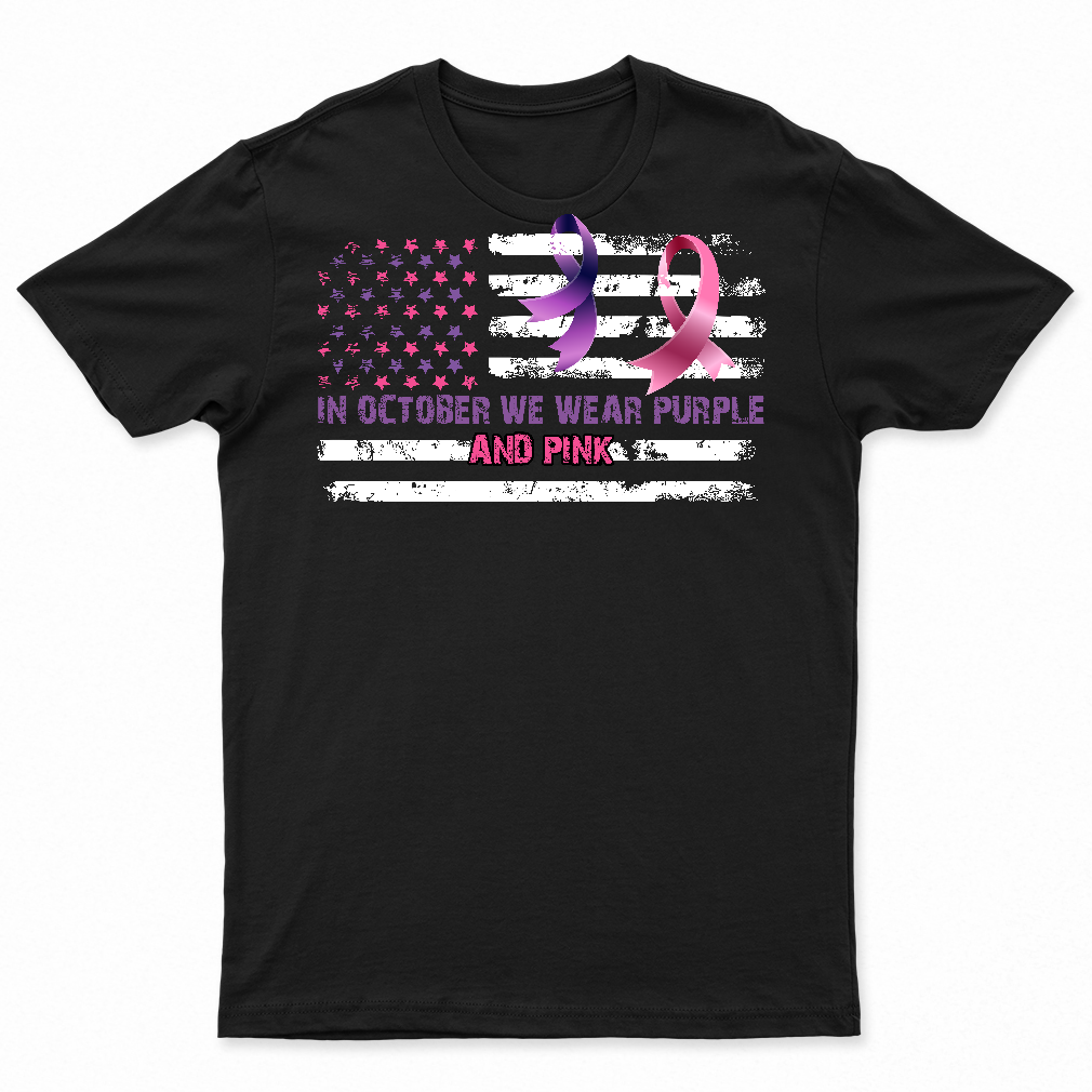 American Flag Breast Cancer and Domestic Violence Awareness