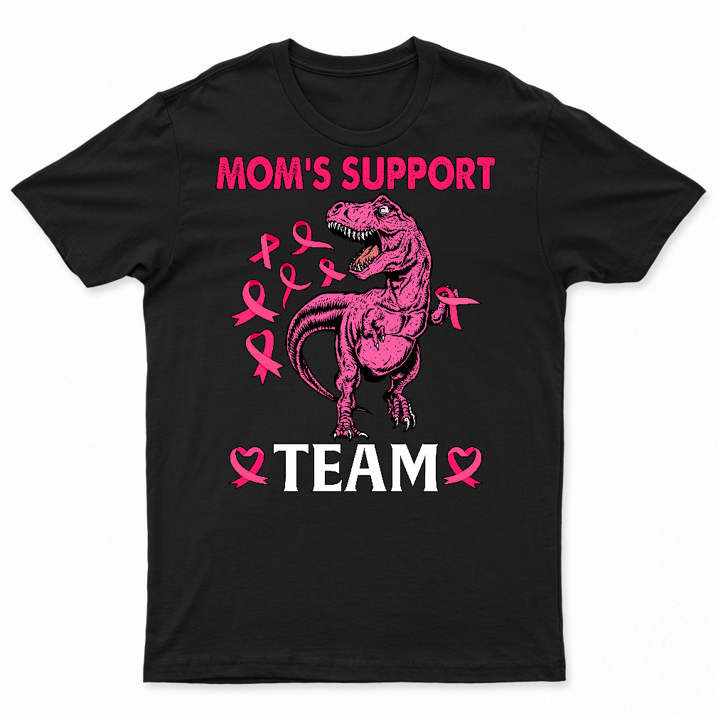 Breast Cancer Awareness Moms Support Team Kids Boy Youth T-Shirt