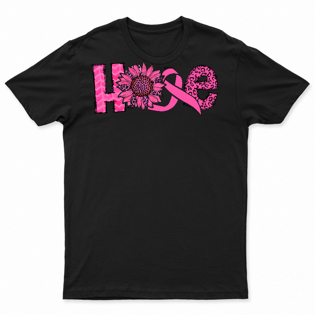 Hope Pink Ribbon Leopard Sunflower Breast Cancer Awareness