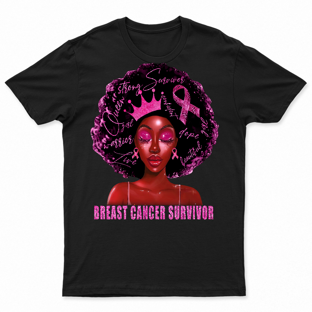 breast cancer survivor Pink Ribbon Black Women T-Shirt